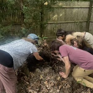 A backyard composting workshop with Rosemary Colafone and Talia Weingarten in 2025.